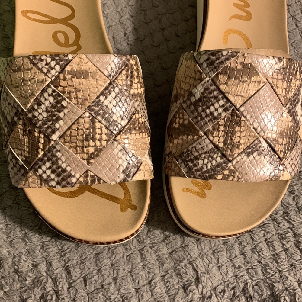 Sam Edelman Woven Leather Slides 7.5M NEW